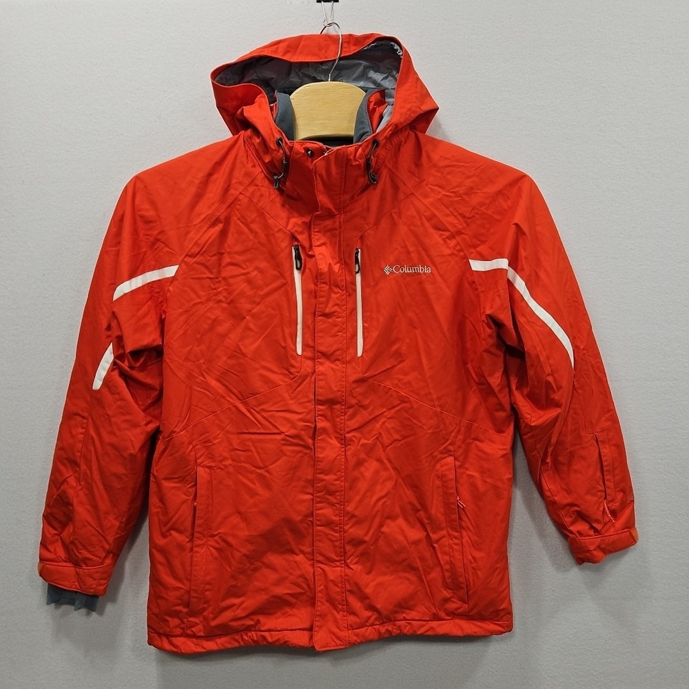 Columbia Cubist IV Omni-Heat Tech Jacket Mens L Orange Insulated Waterproof Coat